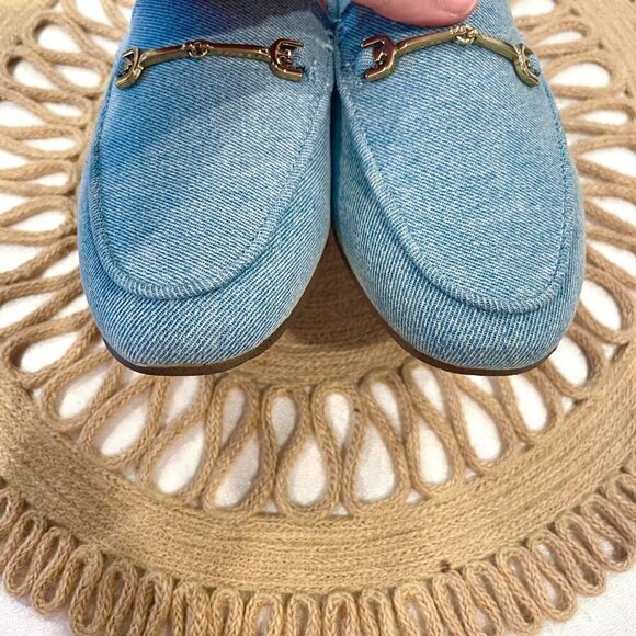 Sam Edelman Loraine Mini Denim Flat Loafers Size 4 - Picture 8 of 12